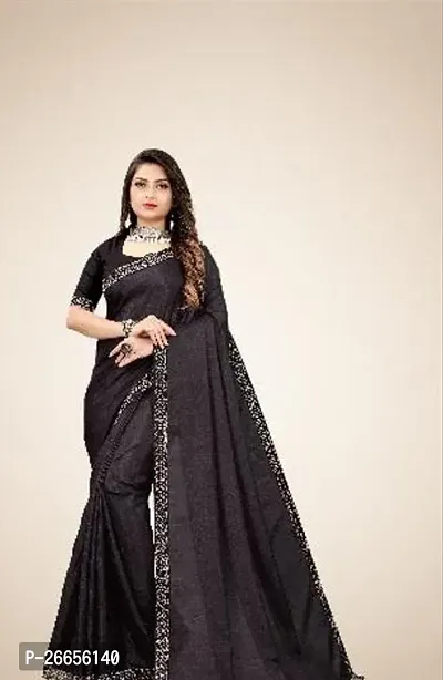 Beautiful Black Art Silk Saree For Women-thumb0