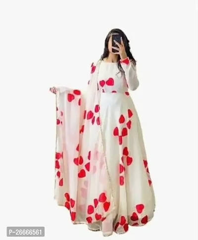 Stylish Indo-western Pink Georgette Gown For Women-thumb0