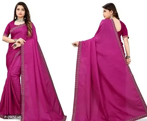 Beautiful Pink Art Silk Saree For Women