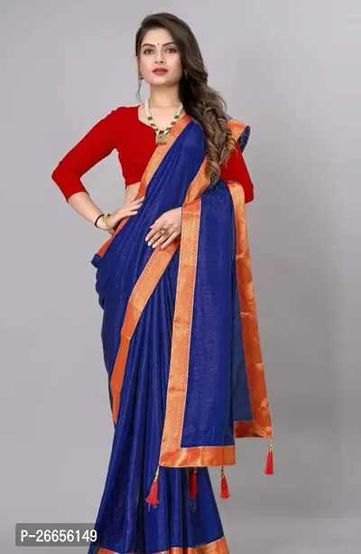 Beautiful Blue Silk Blend Saree For Women-thumb0