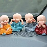 Stylish Polyresin Set of 4 Baby Monk Buddha Idols-thumb1