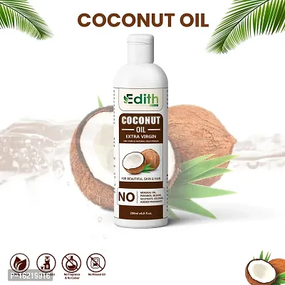 EDITH Coconut Hair Oil - 300 ml | For Strong, Thick  Shiny Hair | Clinically Tested to Reduce 50% Hairfall in 4 Weeks | Controls Dandruff | Prevents Dull  Damaged Hair | Good for Scalp Health | Enri-thumb0