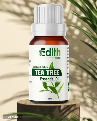 Edith Naturals Tea tree Essential Oil 100% Pure for Reduce Acne, Pimple, Wrinkle, Fine Lines Ageing Problem  Makes Soft Clean Natural Healthy Glowing Skin-15 ml-thumb0