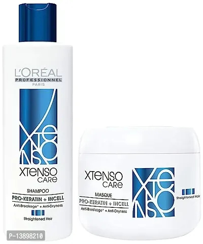 LOreacute;al Professionnel Xtenso Care Shampoo For Straightened Hair, 250 ML |Xtenso Care mask, 196 gm | Shampoo  Mask for Starightened Hair-thumb0