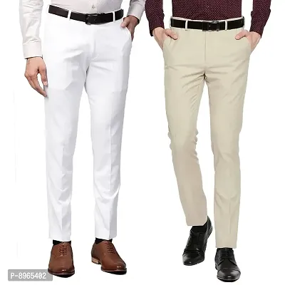 Buy Men Khaki Solid Regular Fit Casual Trousers Online - 283229 | Peter  England