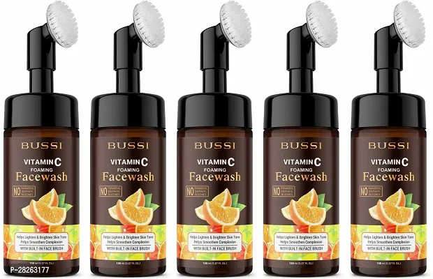 Vitamin C Foaming Face Wash With Built-In Deep Cleansing Brush-150 ml Each, Pack Of 5