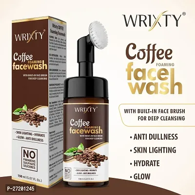 Coffee Foaming Face Wash For Skin Brightening, Acne And Oil Control Face Wash With Built In Brush.-thumb2