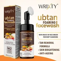 Ubtan Foaming Face Wash With Brush With Sandal Wood Oil ,Turmeric And Saffron For Skin Brightening ,Tan Removal ,Deep Cleansing .-thumb1