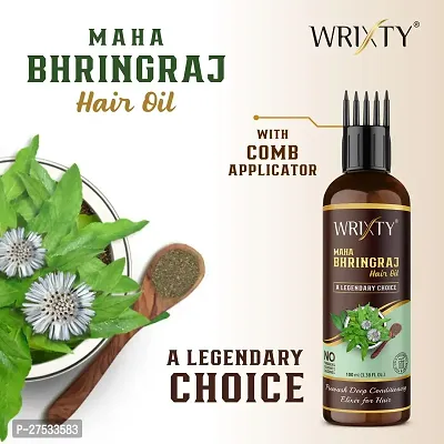 Maha Bhringraj Hair Oil For Intense Hair Treatment Promotes Hair Growth Treats Dandruff And Dry Scalp Slows Down Hair Greying And Nourishment To The Hair-100 Ml Each, Pack Of 2-thumb5