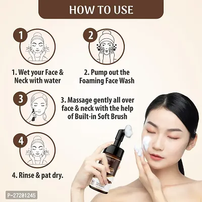 Coffee Foaming Face Wash For Skin Brightening, Acne And Oil Control Face Wash With Built In Brush.-thumb5