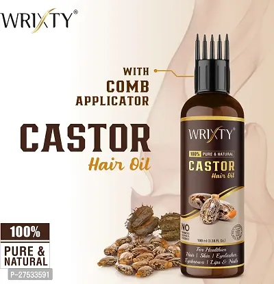 Premium Cold Pressed Pure Castor Oil To Support Hair Growth Conditioning Hair Thickening Lustre And Shine Anti-Hair -100 Ml Each, Pack Of 3-thumb5