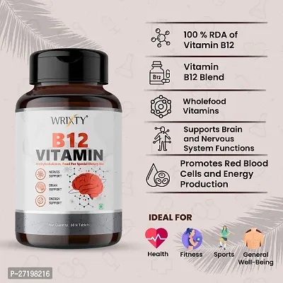 Vitamin B12 Tablets 500mcg -Active form of Methyl cobalamin B12 Supplement-thumb5