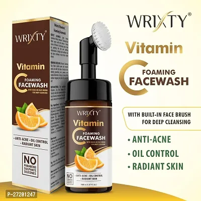 Brightening Vitamin C Foaming Face Wash With Built-In Face Cleanser Brush For Deep Cleansing, Bright Beauty Spot-Less Glow-thumb2