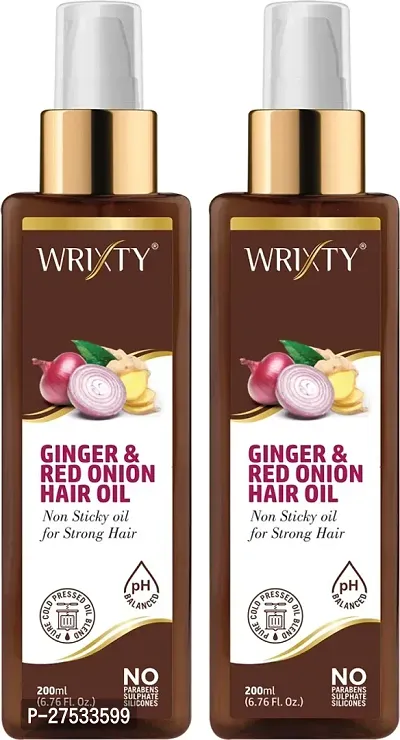 Ginger And Red Onion Hair Oil For Strong Hair-200 Ml Each, Pack Of 2