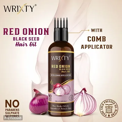 Red Onion Hair Oil For Hair Growth Anti-Hair Fall Anti-Dandruff All Natural Ingredients With Comb Applicator-100 Ml-thumb5