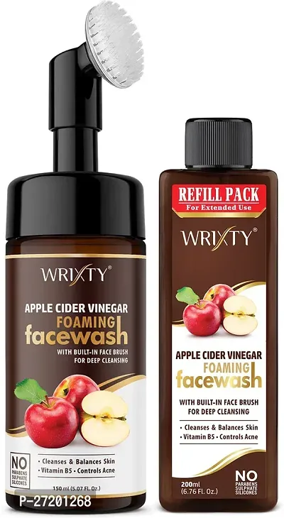 Apple Foaming Face Wash With Built-In Brush And Refill Pack Pack Of 2