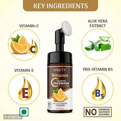 Brightening Vitamin C Foaming Face Wash With Built-In Face Cleanser Brush For Deep Cleansing, Bright Beauty Spot-Less Glow-thumb3