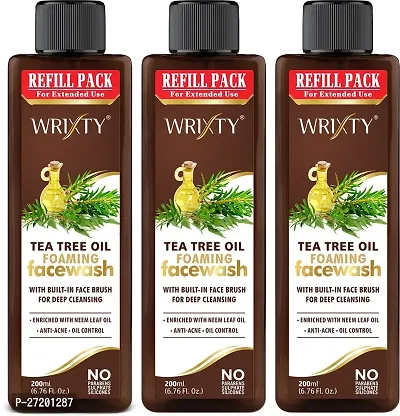 Tea Tree Anti-Acne And Oil Control Foaming Face Wash With Refill Pack. Pack Of 3-thumb0