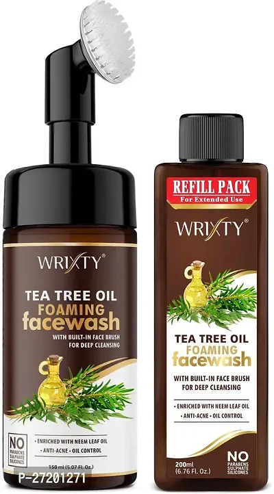 Tea Tree Anti-Acne And Oil Control Foaming Face Wash With Refill Pack. Pack Of 2-thumb0