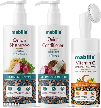 Hair Care Kit (Onion Shampoo + Onion Conditioner + Vitamin C Face Wash)-thumb0