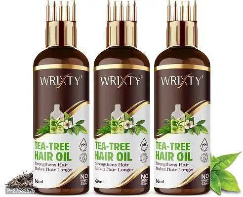 Tea Tree Hair Oil For Anti Dandruff And Control Hair Fall-60 Ml Each, Pack Of 3-thumb0