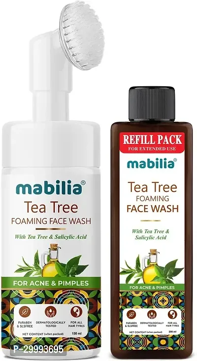 Tea Tree Natural With Neem For Acne And Pimples Face Wash 350 ML Pack Of 2