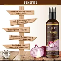 Red Onion Hair Oil For Hair Growth Anti-Hair Fall Anti-Dandruff All Natural Ingredients With Comb Applicator-100 Ml Each, Pack Of 3-thumb1