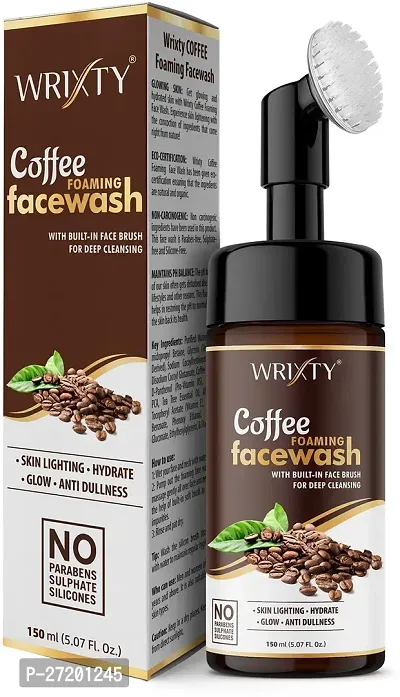 Coffee Foaming Face Wash For Skin Brightening, Acne And Oil Control Face Wash With Built In Brush.-thumb0