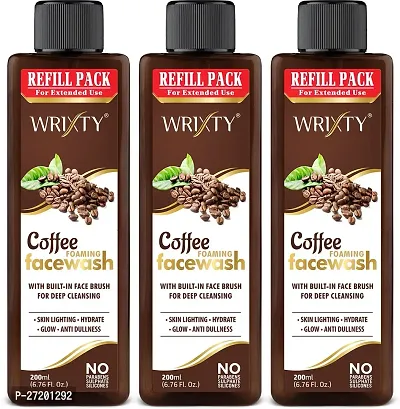 Coffee Face Wash With Built-In Brush And Refill Pack-For Balancing Skin Oils Pack Of 3-thumb0