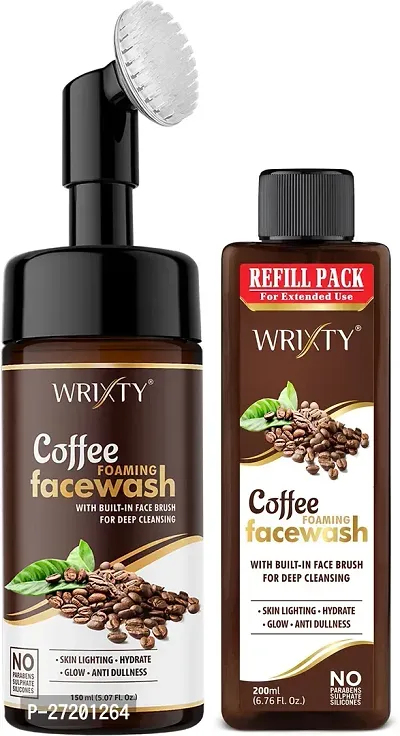 Coffee Face Wash With Built-In Brush And Refill Pack-For Balancing Skin Oils Pack Of 2