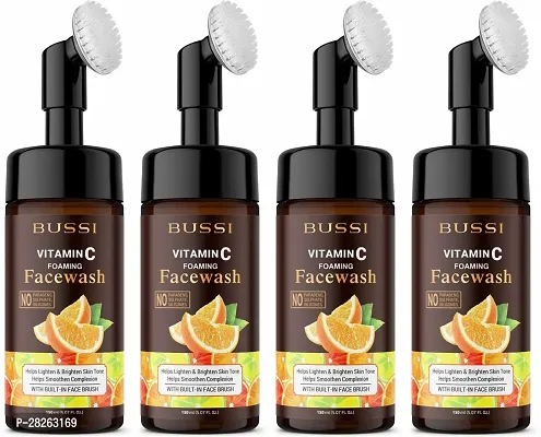 Vitamin C Foaming Face Wash With Built-In Deep Cleansing Brush-150 ml Each, Pack Of 4-thumb0