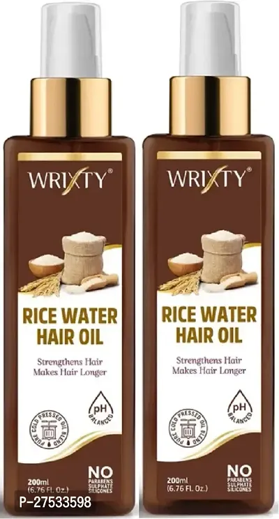 Rice Water Hair Oil Restores Hair Vitality Protects Hair From Uv Exposure-200 Ml Each, Pack Of 2