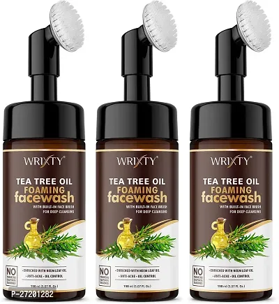 Tea Tree Foaming Skin Clearing Normal To Oily Skin With Tea Tree And Salicylic Acid For Acne And Pimples. Pack Of 3