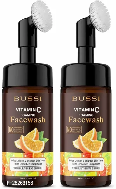 Vitamin C Foaming Face Wash With Built-In Deep Cleansing Brush-150 ml Each, Pack Of 2