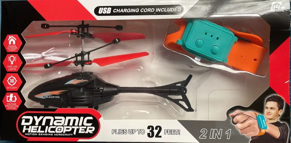 Dynamic Helicopter toy for small range with hand controlled device