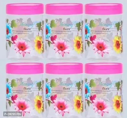 Shining Pink Flora Jar and Containers Pack of 6