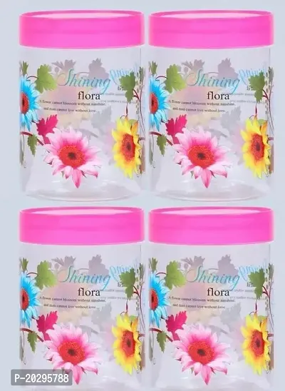Shining Pink Flora Jar and Containers Pack of 4-thumb0