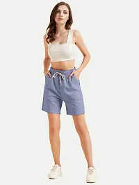 Womens Dark grey Solid  Shorts-thumb1