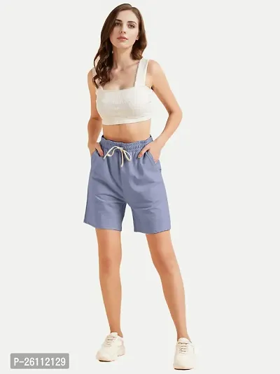 Womens Dark grey Solid  Shorts-thumb2