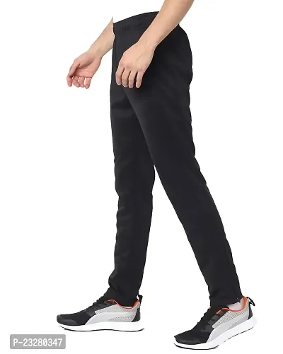 Rad prix Men Solid Black Polyester Regular Fit Active wear Joggers