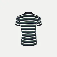 Stylish Black Striped Cotton Polos For Men-thumb3