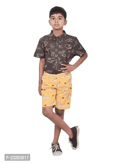 Rad prix Boys Casual printed shorts (Yellow Colour)