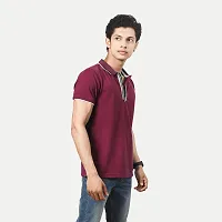 Stylish Maroon Cotton Blend T-Shirt For Men-thumb1