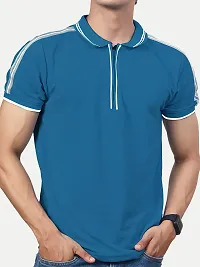 Stylish Blue Cotton Blend T-Shirt For Men-thumb2