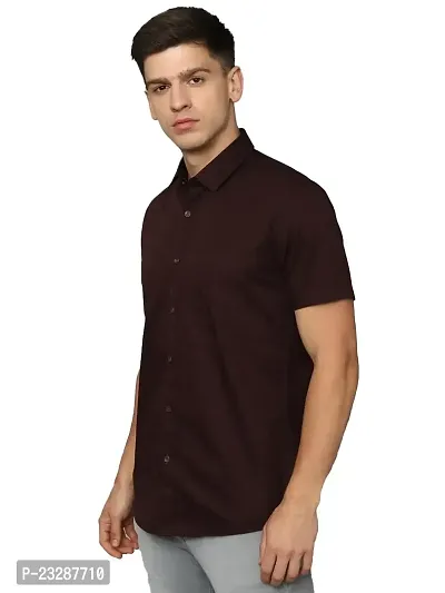 Rad prix Men Solid Maroon Smart Casual Cotton Shirt