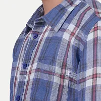 Rad prix Teen Boys Blue Tartan Checked Cotton Shirt-thumb4