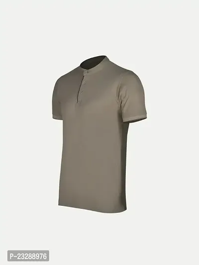 Rad prix Menss Grey Henley Neck T Shirt-thumb2