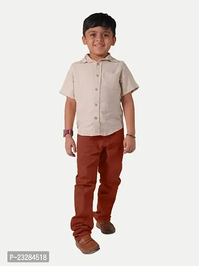 Boys Casual Woven Pants- Maroon Colour-thumb0