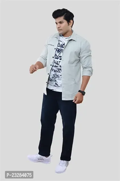 Rad Prix Men Casual White Cotton Oversized Shirt-thumb2