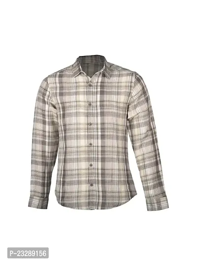 Rad prix Mens Beige Checked Full Sleeve Shirt